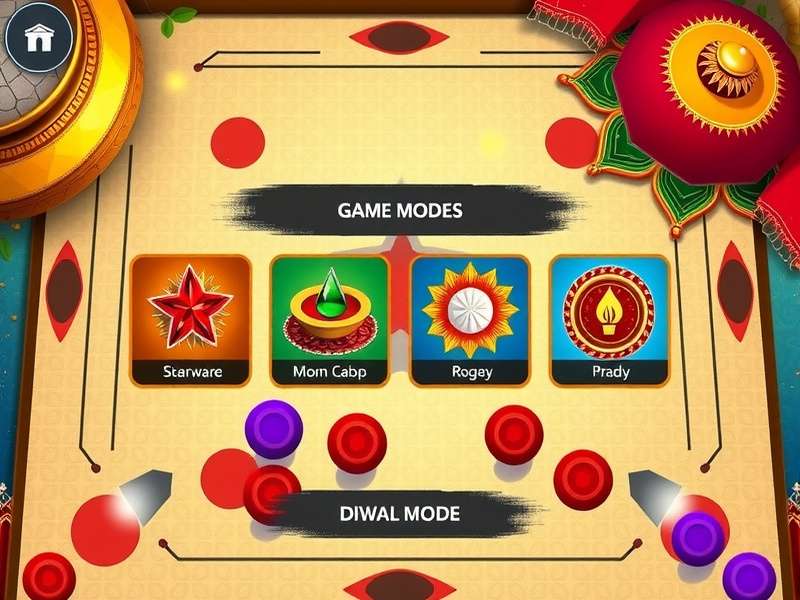 Carrom Turbo Frenzy different game modes selection screen